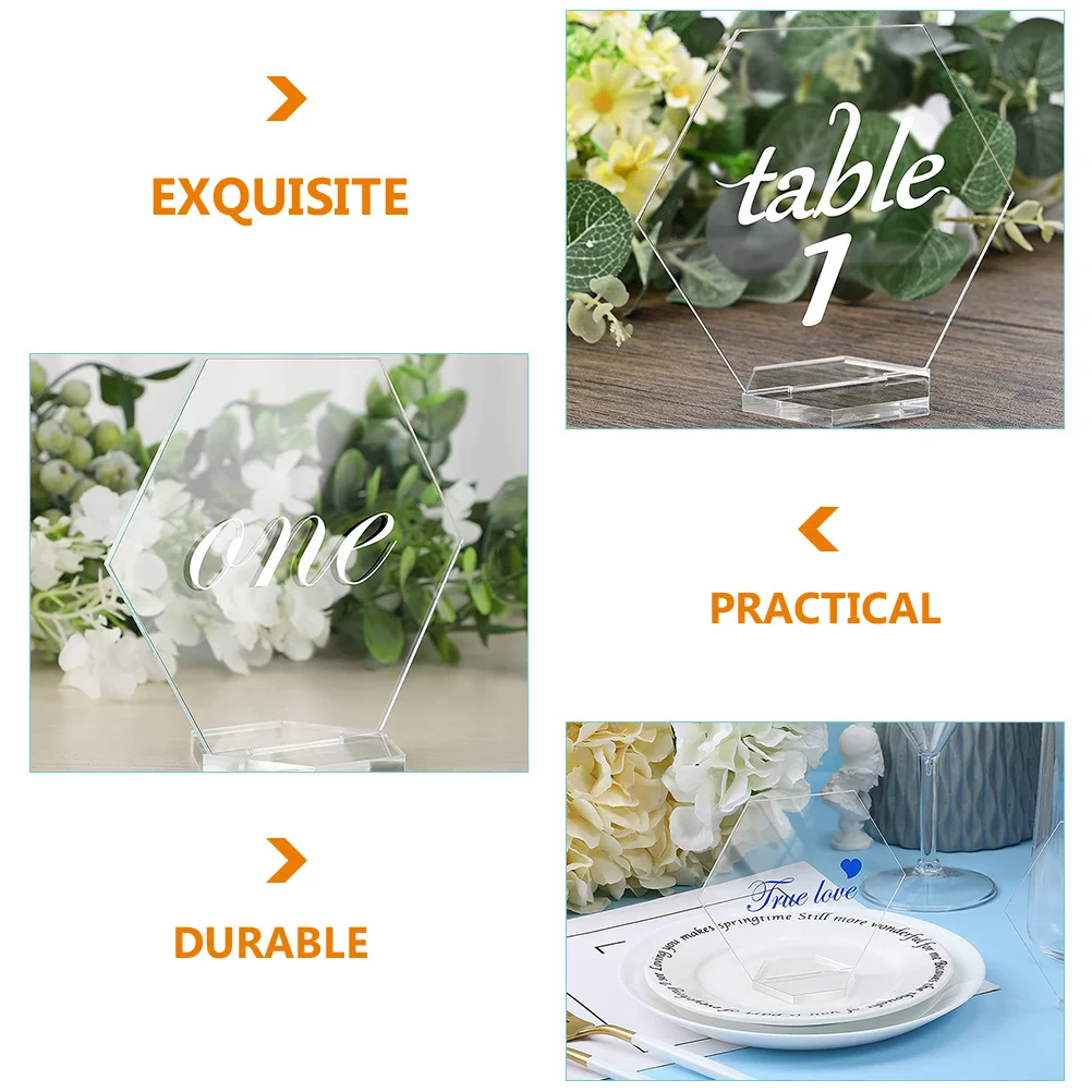 

5pcs Transparent Table Reservation Signs Wedding Seat Placards Household Desk Markers Unbreakable Reusable Seat