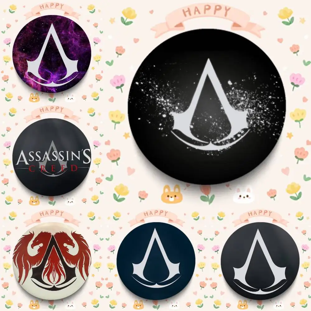 A-AssassinS C-Creed - Broches creativos con caras sonrientes divertidas, redondos, con cierre a presión, para mochila, sombrero, accesorios, joyería, regalos