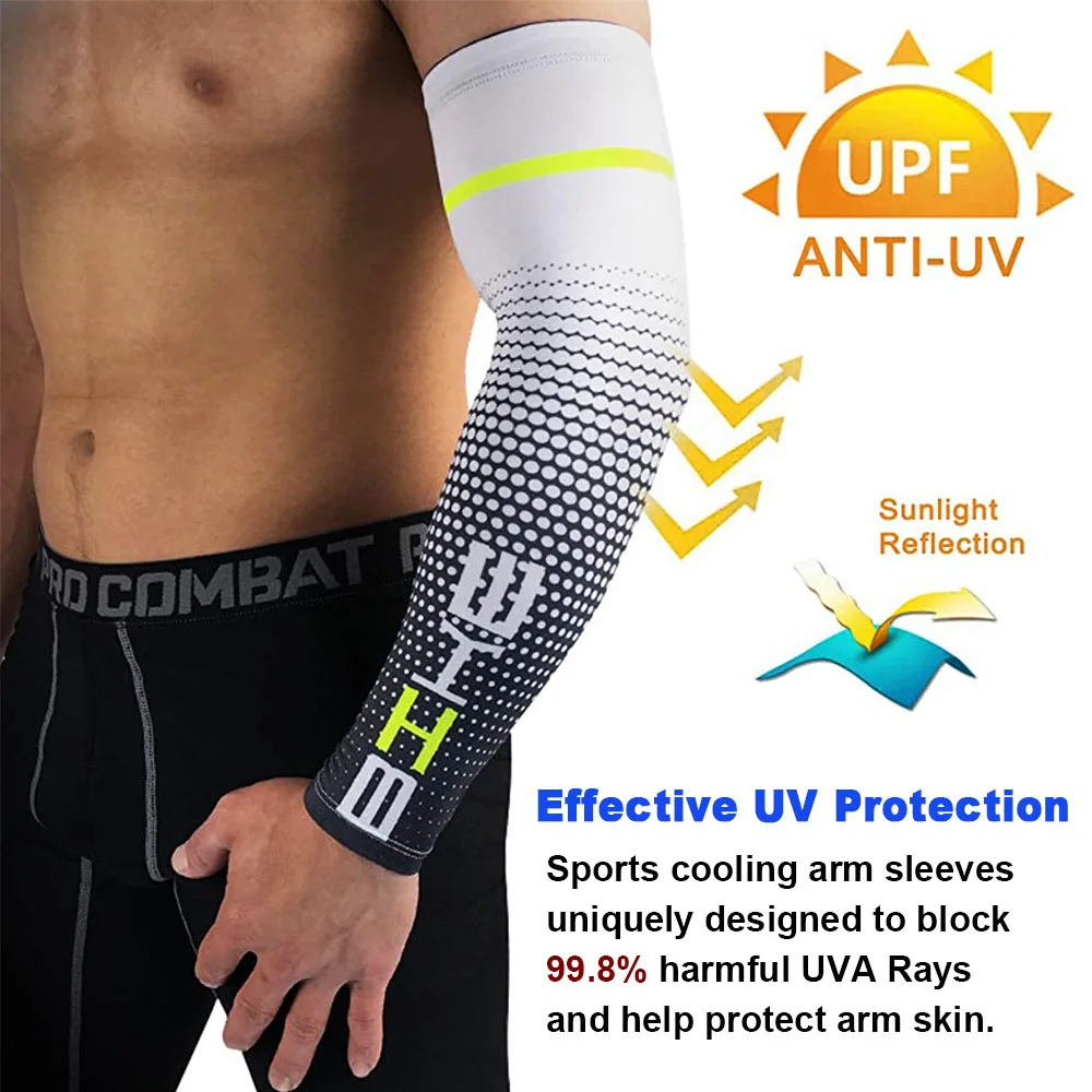 1 Paar Sport Uv Sun Protection Arm Sleeves Cooling Compressie Arm Cover Voor Hardlopen Fietsen Basketbal Rijden Vissen Unisex