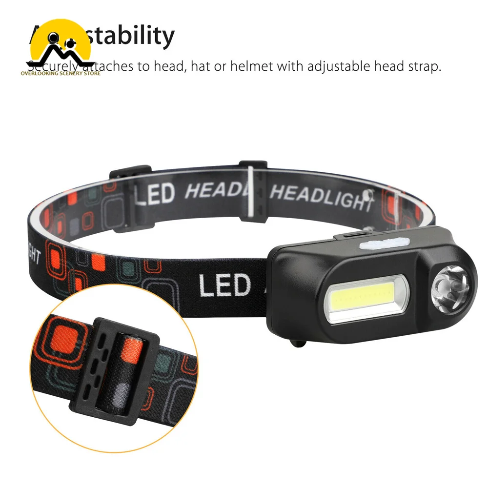 Portable Mini COB XPE Headlamp USB Rechargeable Camping Head Lamp Fishing LED Headlight Flashlight Torch For Outdoor Fishing