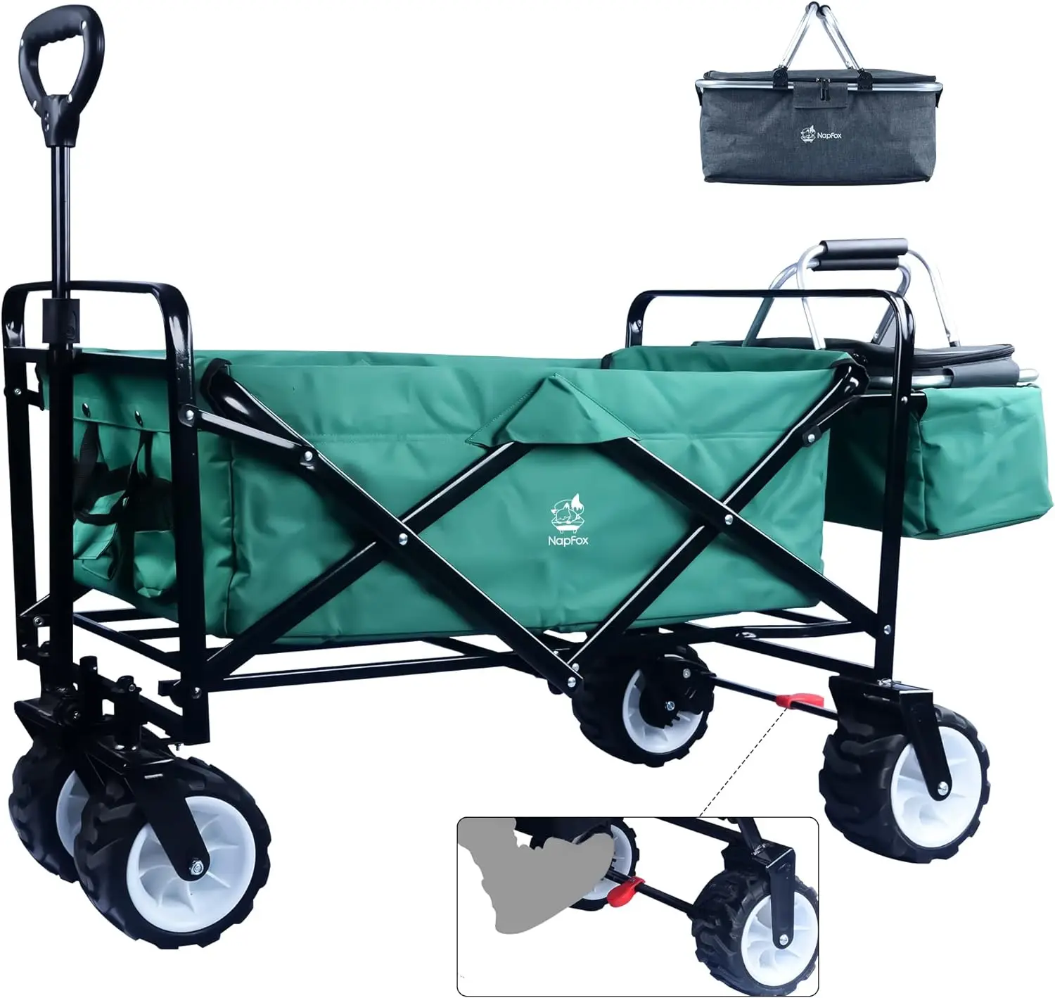 Outdoor folding practical camping garden beach cart universal wheel adjustable handle shopping