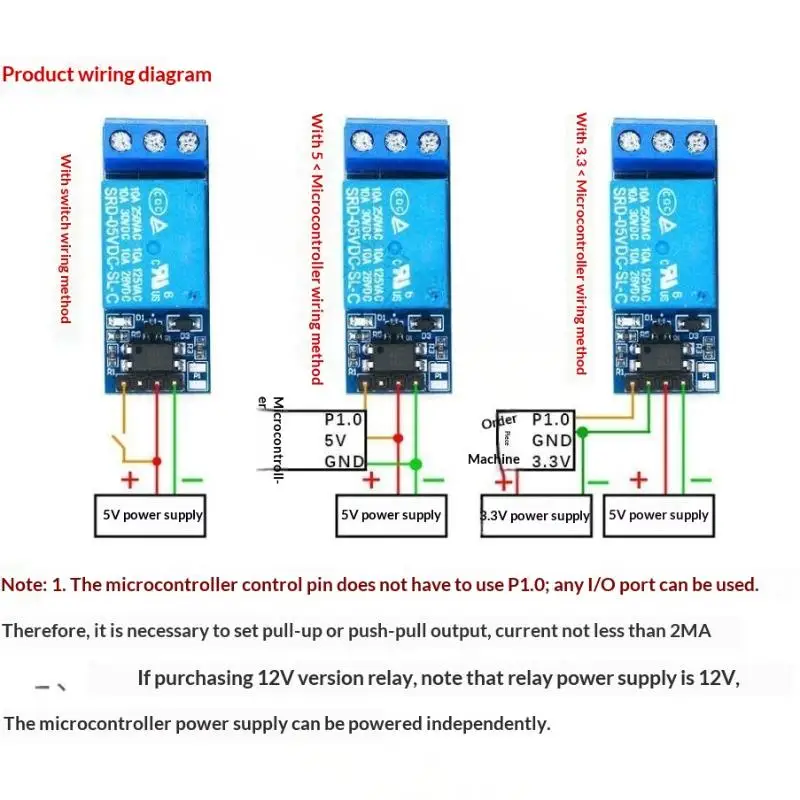 New 1 Channel Relay Module With Optocoupler Isolation 5V/12V Level Trigger Relay Board For Microcontroller Regulation