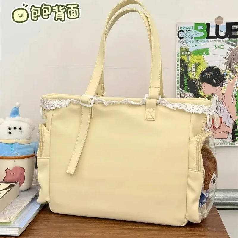 اليابانية Ins فتاة لينة فتاة حقيبة كتف Y2K JK زي شفاف Ulzzang Ita حقيبة طالب التنقل حمل حقيبة #4