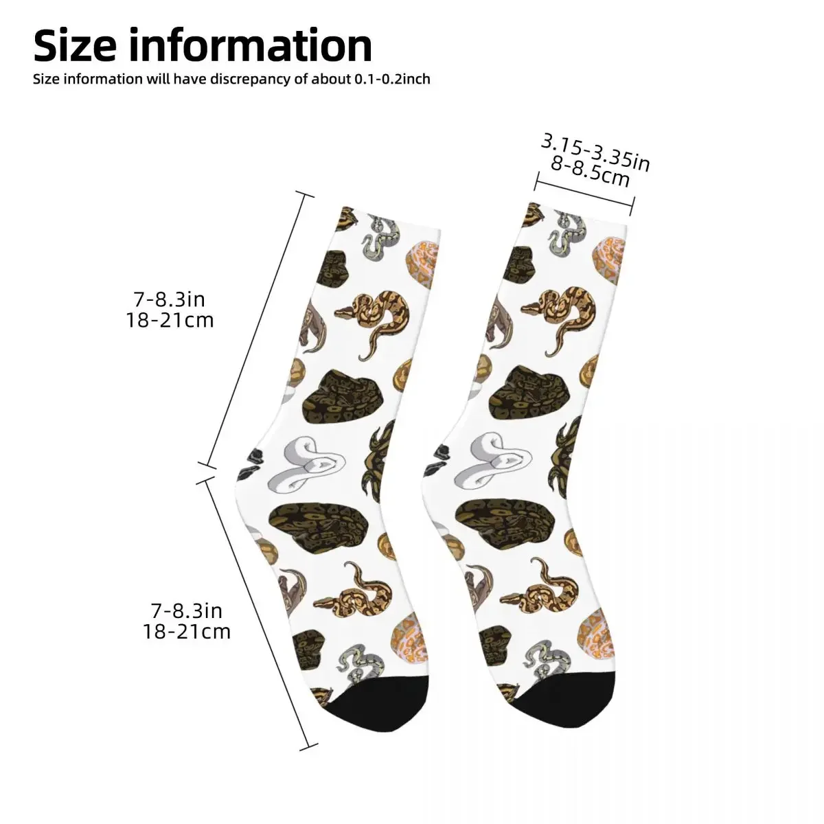 Ball Python Morph Snake Pattern Socks Harajuku Super Soft Stockings All Season Long Socks for Man\'s Woman\'s Birthday Present