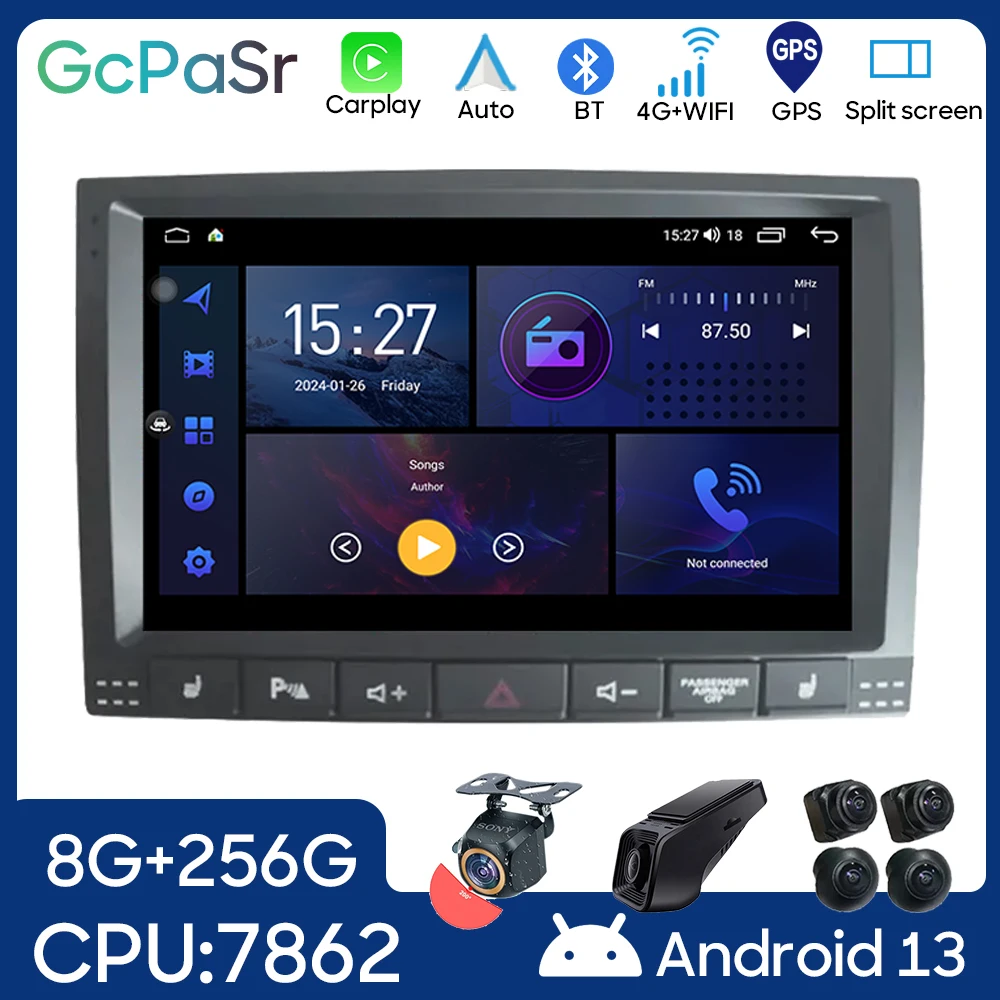 Per Volkswagen VW Touareg 1 7L 2002-2010 autoradio lettore multimediale uscita Video navigazione GPS Android Auto Carplay No 2din