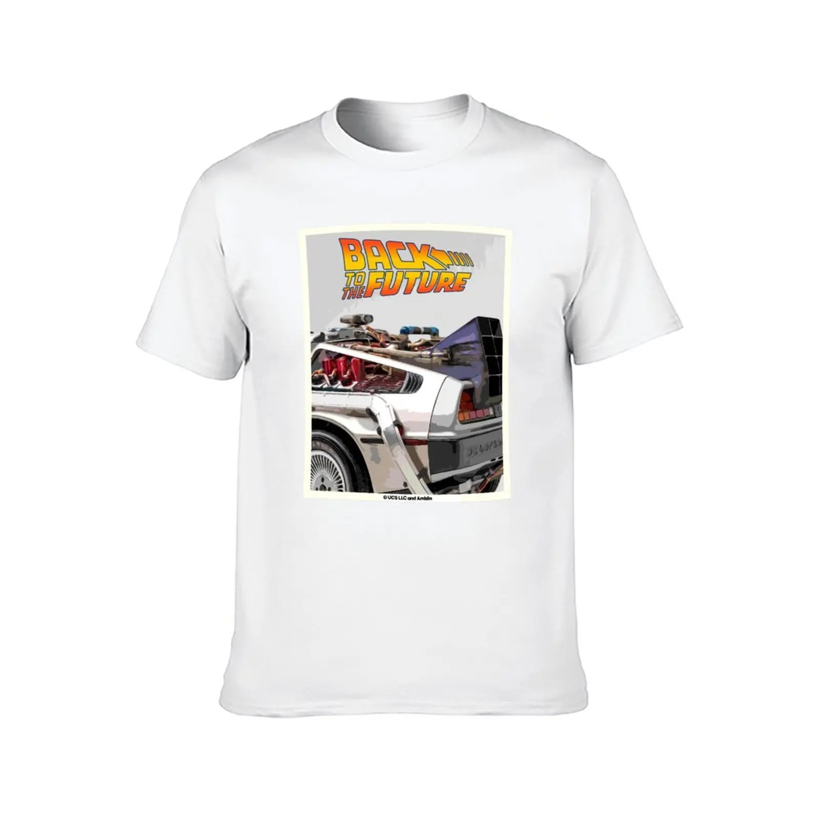 العودة إلى المستقبل Delorean خمر ملصق تي شيرت رجل تي شيرت جرافيك الرجال تي شيرت القطن 100% تي شيرت