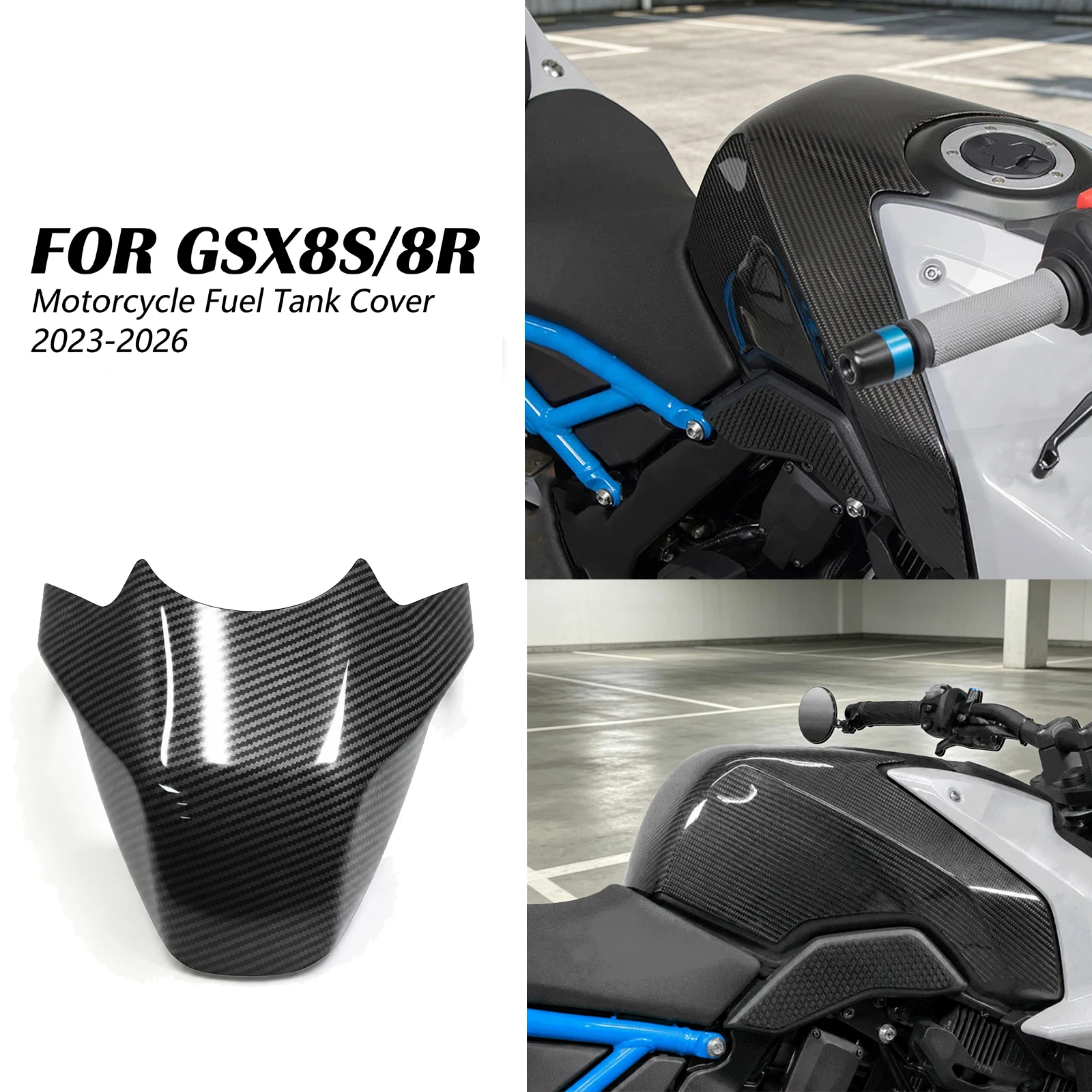 For GSX8S 2026 GSX8R 2025 GSX-8R 2024 GSX8 R GSX 8 S R GSX-8S Carbon Fiber Motorcycle Front Fuel Gas Tank Cover Guard Protector