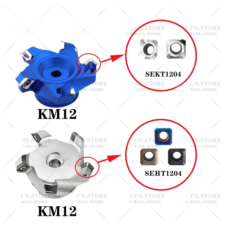 SIQI SEKT1204 Вставка Торцевая фреза Головка KM12 Квадратный резак 45 градусов SEHT1204 Лезвие SEHT SEKT1204