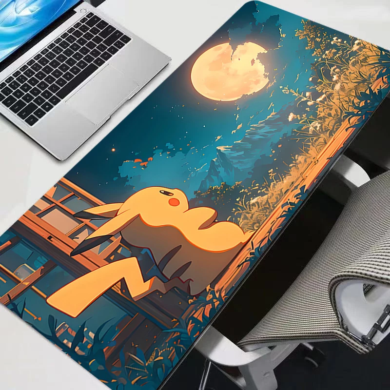 Mauspad, groß, P-Pikachu, Gummi, PC, Computer, Gaming-Zubehör, Mauspad, Schreibtischunterlage, Rastkante, Gamer-Teppich, Mauspads