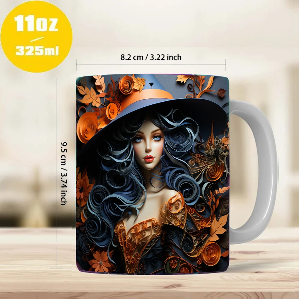 creative witch picture coffee mug 11oz Halloween gift Mug friends birthday gift mug home milk cup