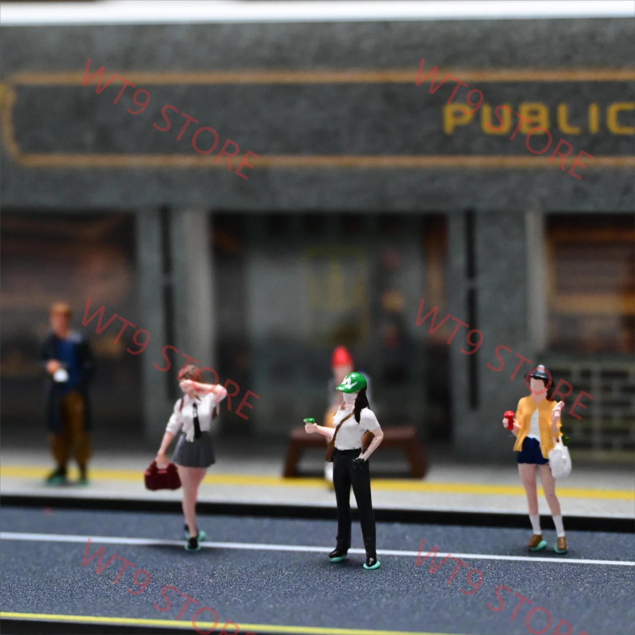 Diorama 1/64 Miniatuur Straat Foto Figuur Model Hars Miniatuur Figuren Collectible Speelgoed DIY Minifiguren Auto Garage Scène