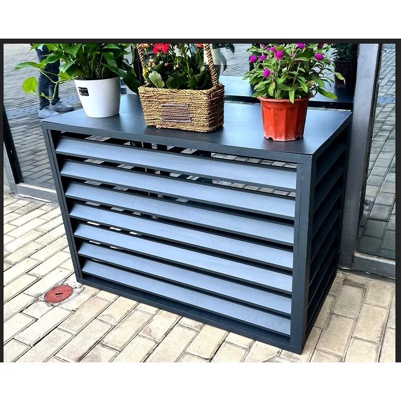 Aluminum Alloy Air Conditioner Outer Machine Cover Louver Outdoor Machine Protective Cover Rainproof Vent Louver Electric/Manual