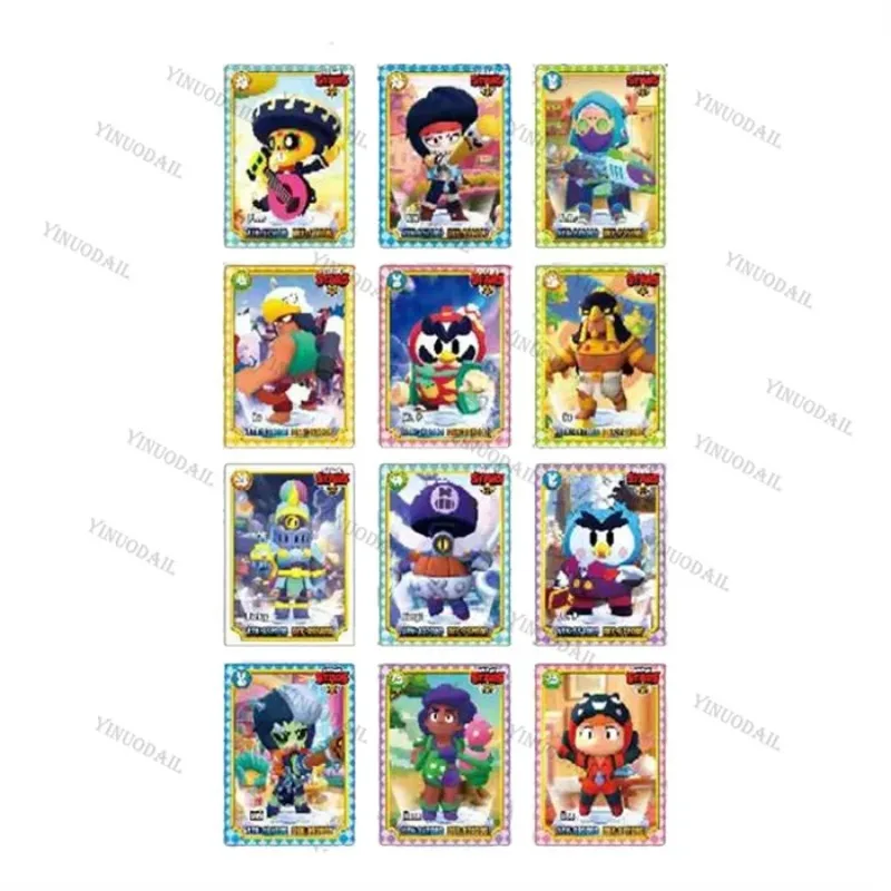 Random Collect Card Anime Brawl Stars Collection Game Battle Carte Cartoon Board Leon Crow Rare Trading Cards Kid Toy Gift - view 3