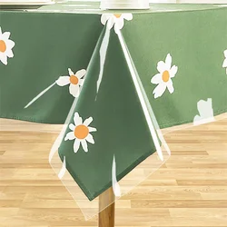 PVC transparent tablecloth with a thickness of 0.25mm, heat-resistant, waterproof, and oil resistant dining table mat, 1pc