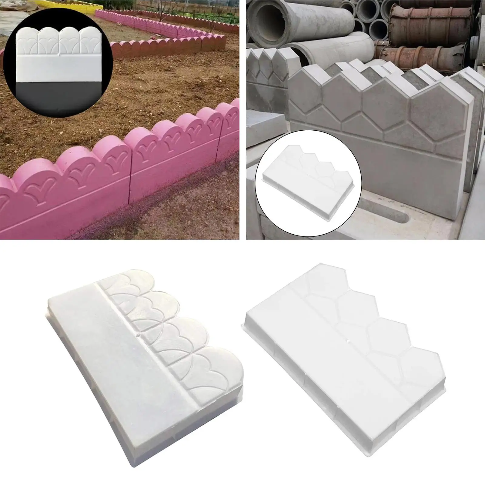 White Concrete Mold Plaster Brick Building Fence Paving Mould