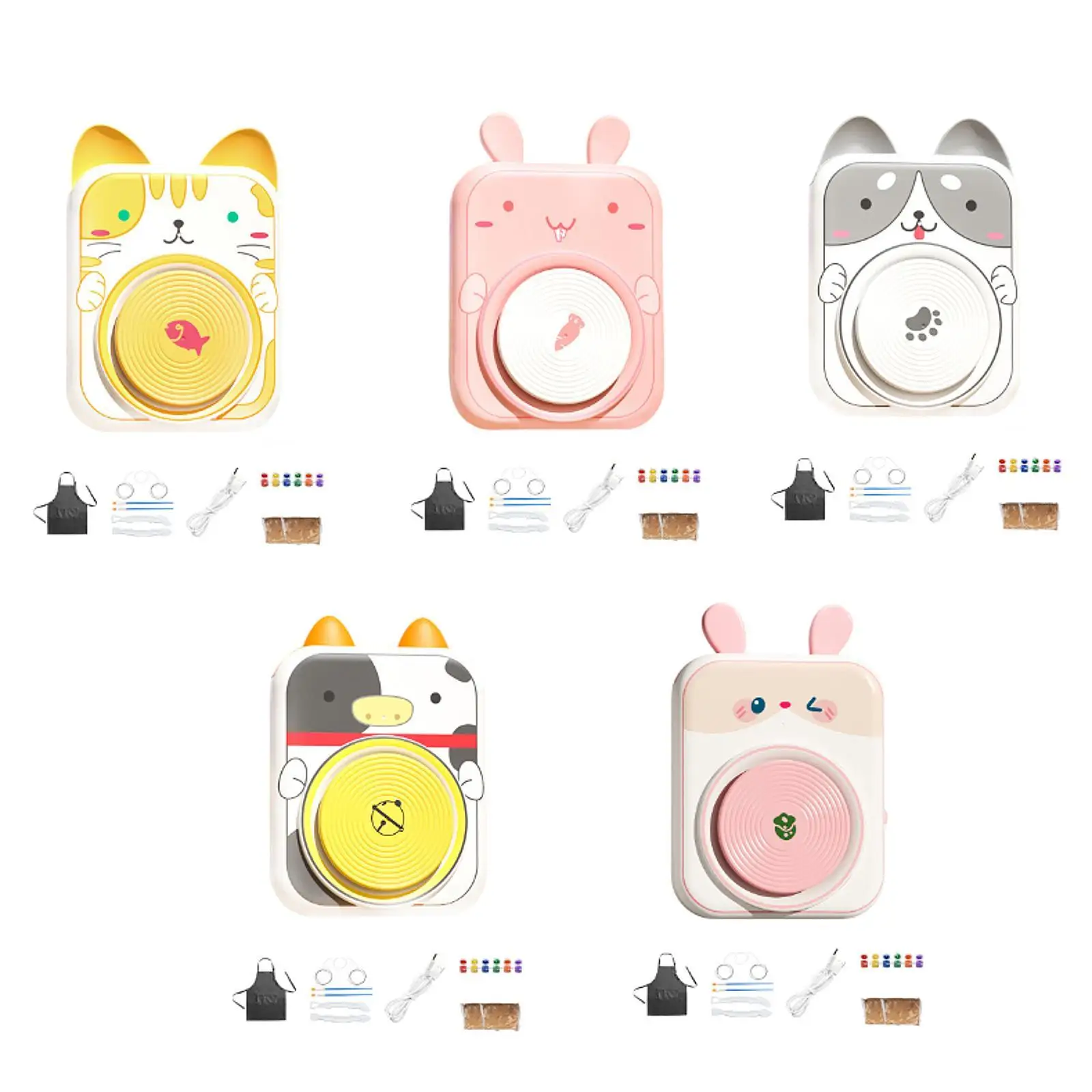 Kids Electric Pottery Wheel Set Pottery Forming Machine, Artwork Animal Shaped