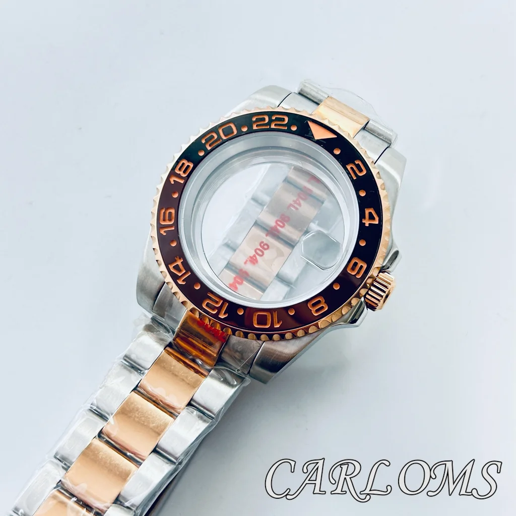 시계 케이스 글라이드 잠금 걸쇠, 최고 40mm NH34 NH35 NH36 4R35 4R36 NH72 NH70 ETA2824 PT5000, SUB GMT 실버 로즈 골드 케이스