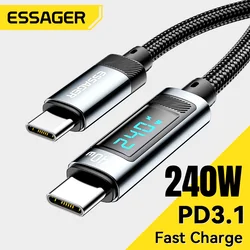 Essager 240W USB Type C To USB C Cable 100W PD 3.1 Fast Charging Charger Wire For Macbook Pro Xiaomi Samsung Laptop USBC Cord 2M