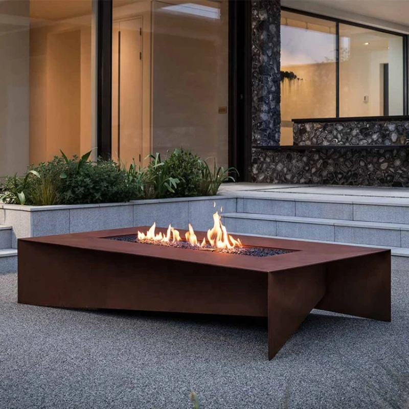 Steel Bowl Firepit Wood Burning and Propane Fire Pit Table