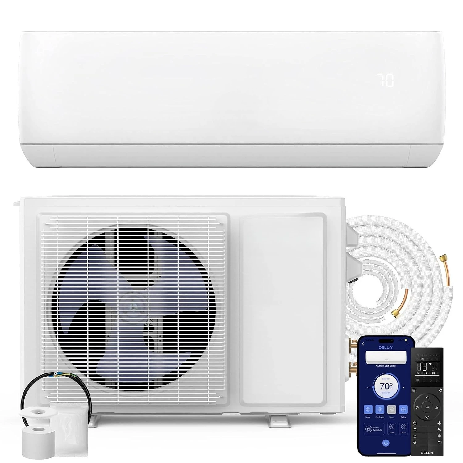 18000 BTU 19 SEER2 230V Mini Split AC, Cools 1000 Sq.Ft, WiFi & Alexa, Ductless Inverter Heat Pump, Pre-Charged 16.4ft , Custom