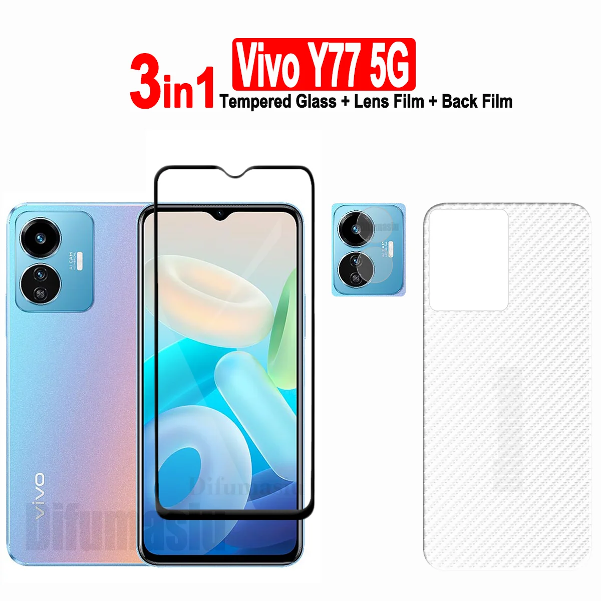 

For Vivo Y77 5G Tempered Glass Vivo Y78 Y100 Y30 5G / Y01 Y02S Y15A Y15S Y16 Y21T Y22S Y33S Y33T Y35 Y36 Screen Protector