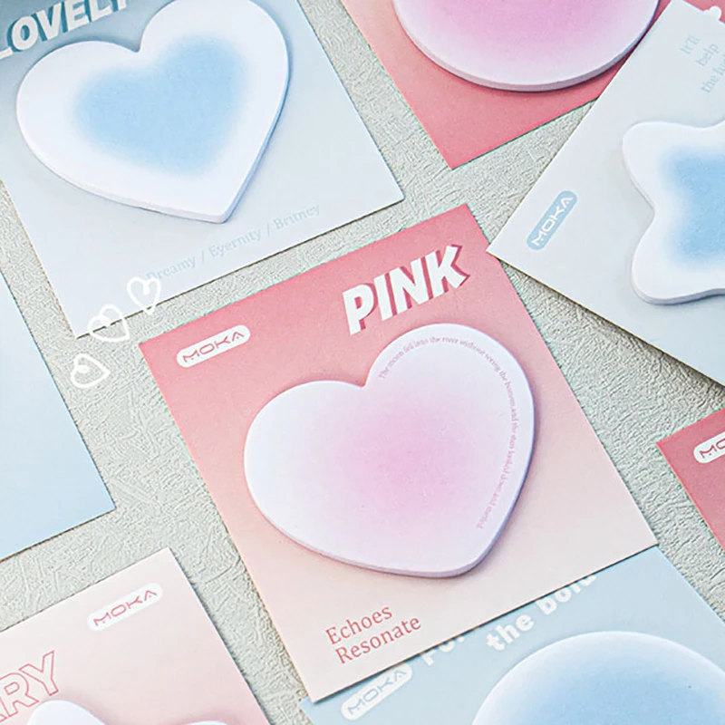 กระดาษโน๊ตหัวใจที่สร้างสรรค์น่ารักแสนสวย120แผ่น/4ชิ้นอุปกรณ์เครื่องเขียนสำนักงานสวยงามอุปกรณ์การเรียน