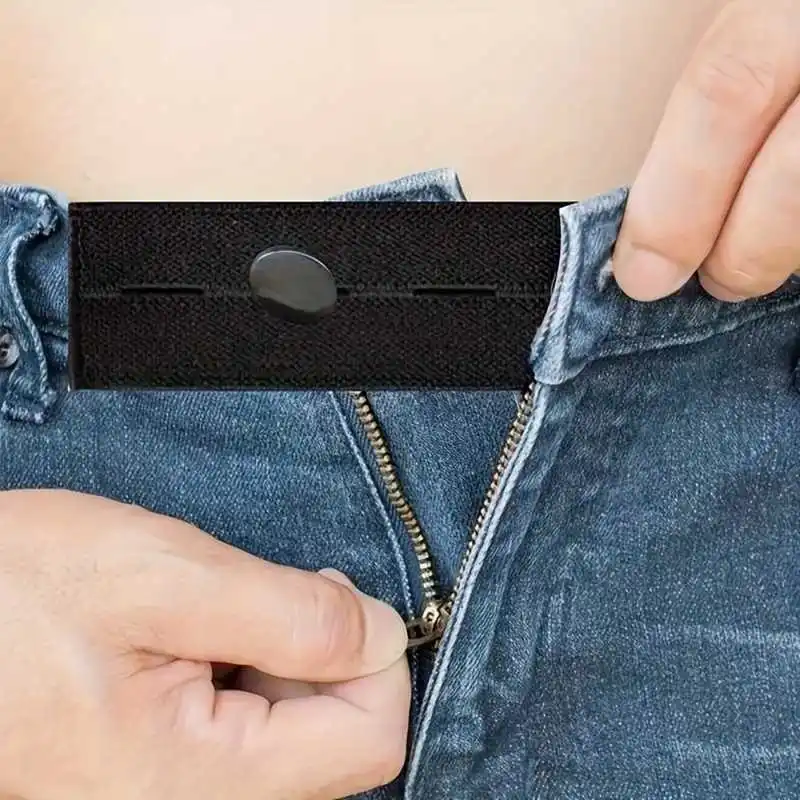 2/5 Piece Set of Black Seamless Adjustable Belt Extenders - Instant Pants & Trousers Belt Loop Extension, Suitable for Men and Women, Elastic and Comfortable Fit, Suitable for Daily Wear, Weddings, Parties, Commuting Accessories, Casual Style Accessories