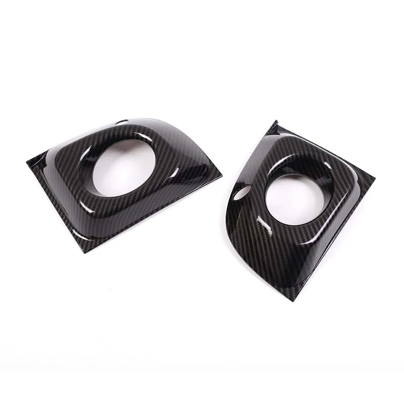 For Fiat 500 2011-2015 ABS Carbon Fiber Car Front Bumper Front Fog Lamp Cover Trim Car Accessoreis