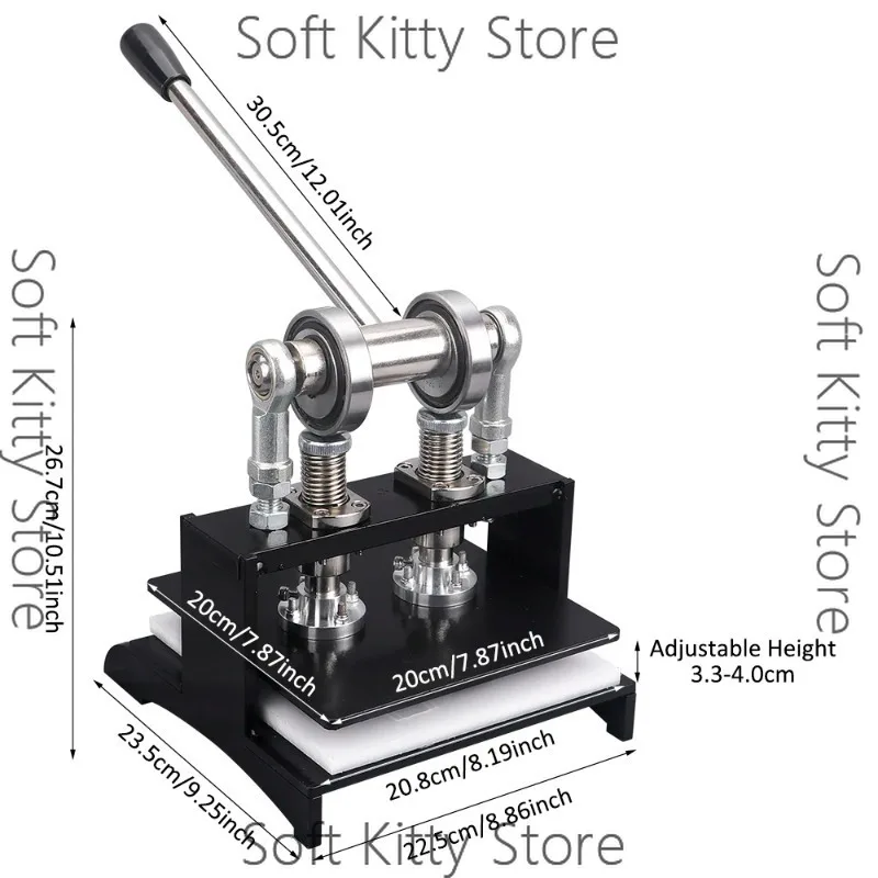 Heavy-Duty Handmade Leather Cutting Machine, Embossing Plate Die Cutter,Dual Guide Shafts Die Cut Machine - Various of Materials