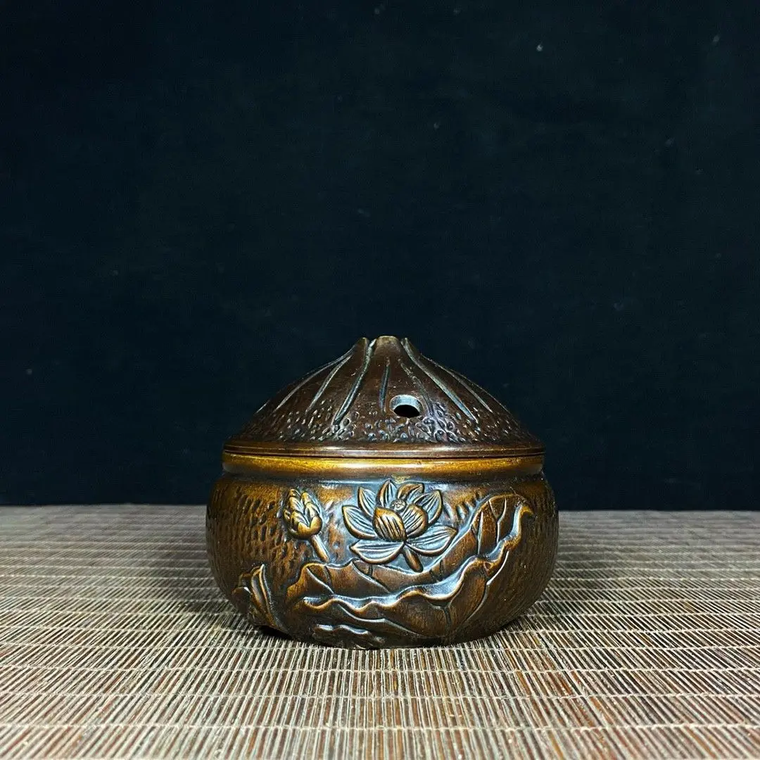 Embossed lotus Incense Burner Statue for Tea Home Decor Ornaments