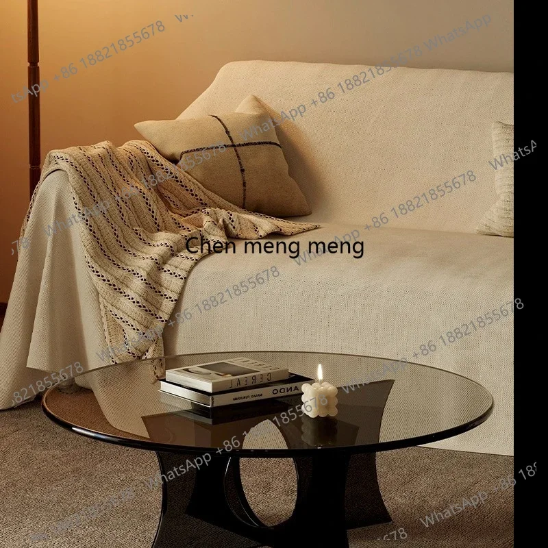 

Acrylic round coffee table living room home modern small non-glass tea table tea table R