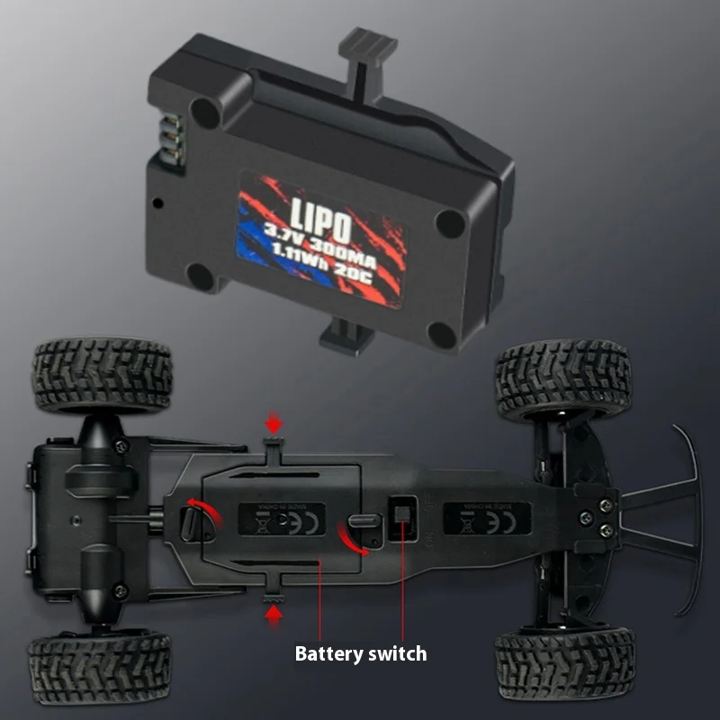 Alta Freqüência Controle Remoto Pickup Truck, Rear-Drive Tensão, Competição de Carregamento, RC Drift Car, Brinquedo das crianças, Full-Scale, 2.4ghz