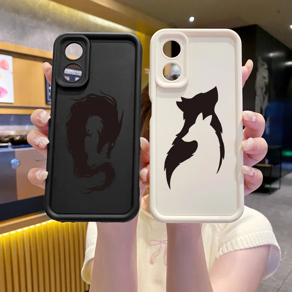 for OPPO A60 A18 A38 A17 A16 A57 A77 4G A59 A98 A78 A58 5G Wolf Shadow Case Anti Drop Cover