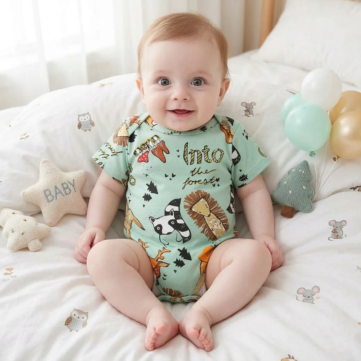 Sanlutoz Summer Cotton Toddler Clothing Onesies Baby Boys Bodysuits Cartoon