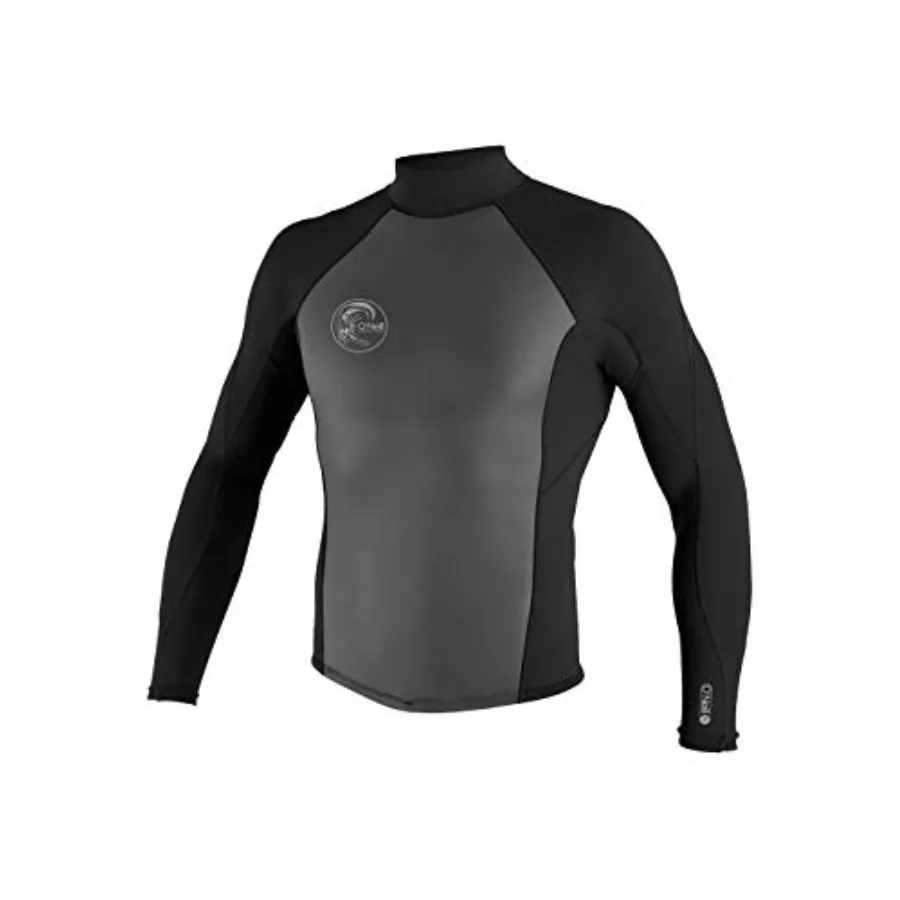 

Men's wetsuit jacket for surfing neoprene material black color back zip closure for easy wear and thermal insulation