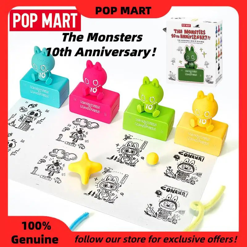 

Оригинальный магнит на холодильник Pop Mart The Monsters из 10-летней юбилейной серии, милый декор для холодильника, таинственная коробка-сюрприз, подарок для фанатов