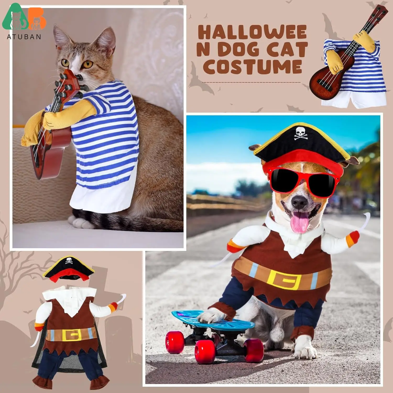 2Pc Cowboy Rider Dog Costume Knight Style Pet Costume with Doll and Hat Funny Halloween Costumes for Pet Clothes Cosplay Apparel