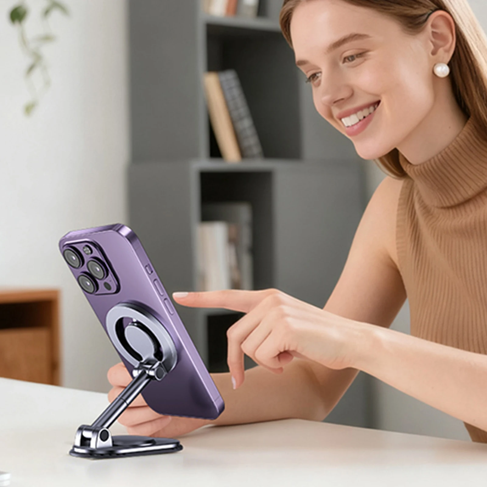 

Автомобильное крепление MagSafe 1080р ° Вращающийся магнитный держатель для телефона, регулируемый складной автомобильный держатель для мобильного телефона на приборной панели, универсальный для iPhone