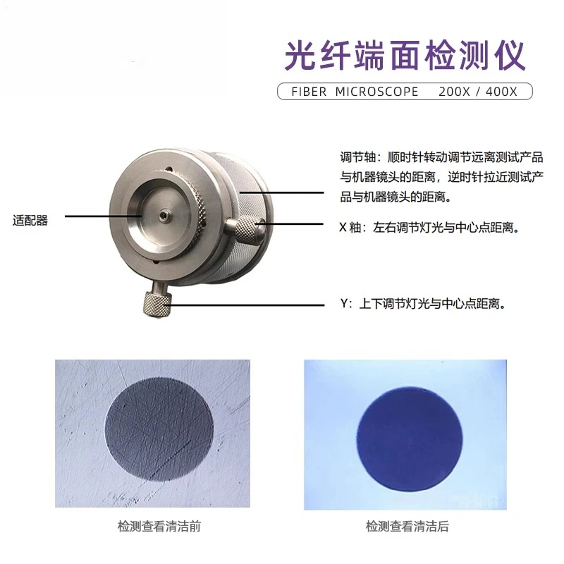 Dostępny detektor końcówek światłowodowych 400X SMA-905, lupa biurkowa do wykrywania końcówek zworki