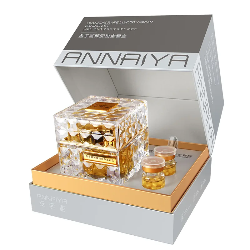 Crema Facial reparadora de caviar de lujo rara de platino, antiarrugas, hidratante, reafirmante, antienvejecimiento, reparación nutritiva, conjunto de cuidado de la piel