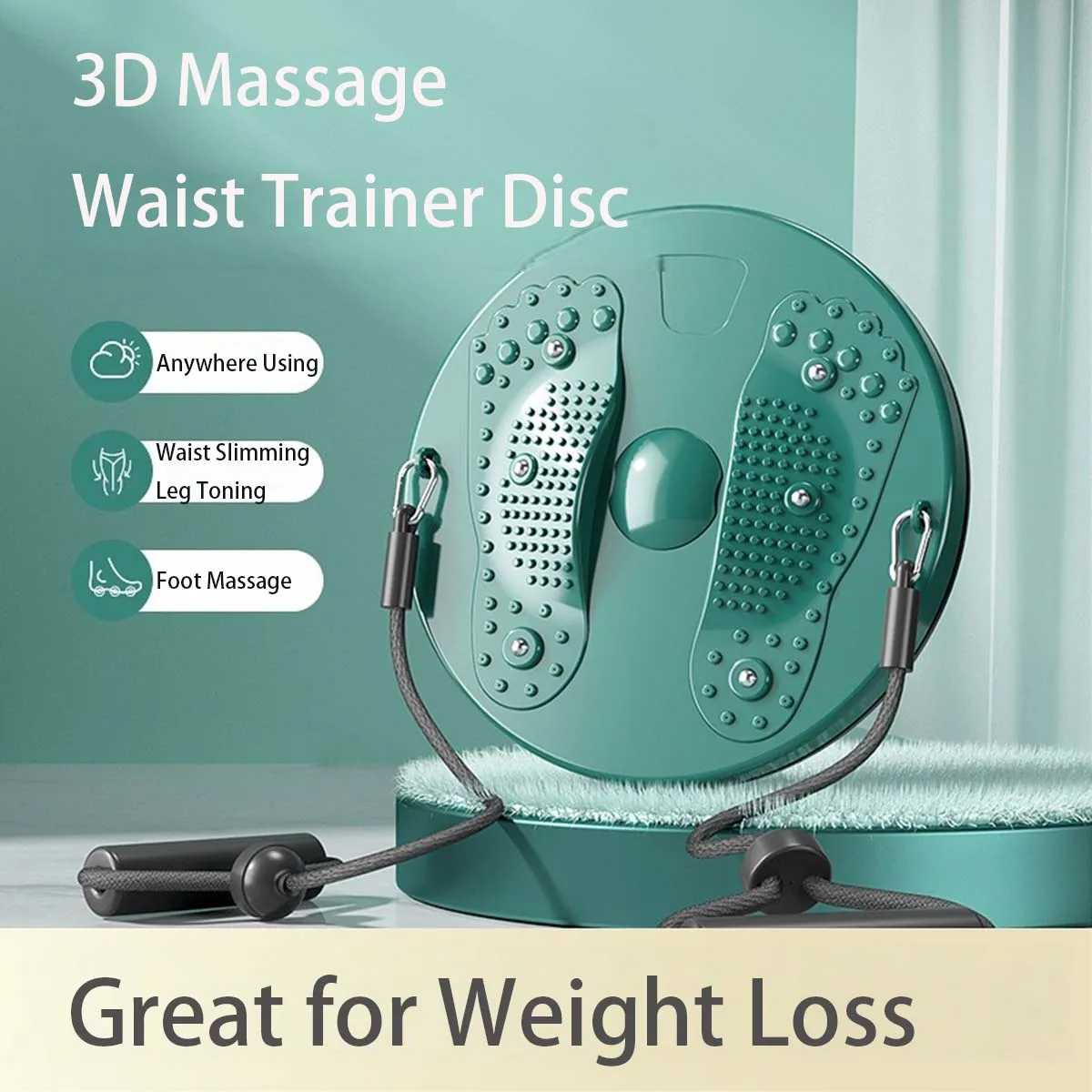 

Fitness Twist Waist Disc Body Building Health Slimming Trainer Weight Loss Balance Board Home Equipment Feet Exerciser+Cord Pull
