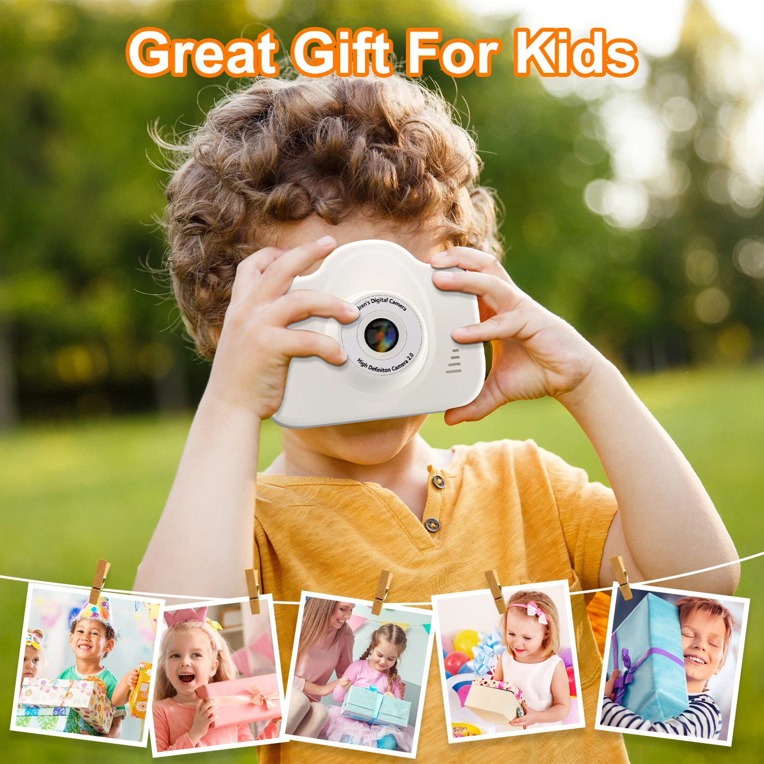 كاميرا فيديو للأطفال بدقة 1080 بكسل |   كاميرا صغيرة بعدسة مزدوجة عرض ملون هدية عيد ميلاد للأطفال