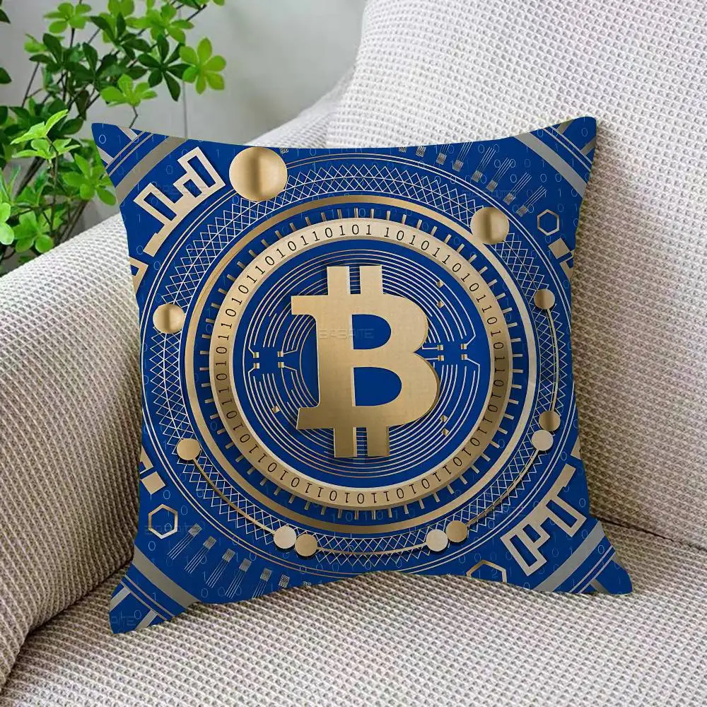 Popular Logo Bitcoin Pillow Anime Pillow Sofa Bed Head Pillow Cover Cushion Cover 45x45 cm Fashion