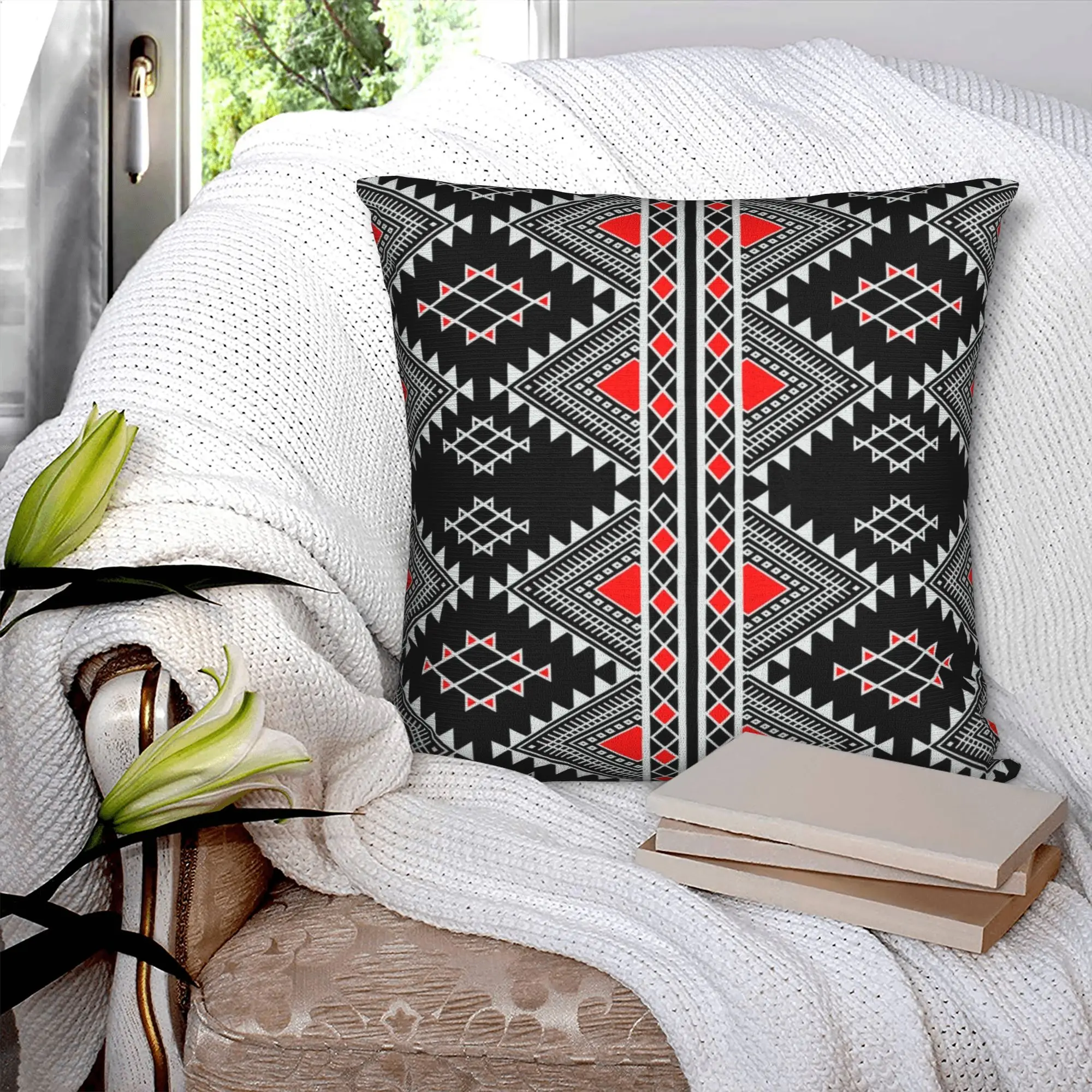Kabyle Amazigh Carpet Luxury Throw Pillow Covers Decoracion Salon Case Africa Geometric Morocco Style Chair Cushion