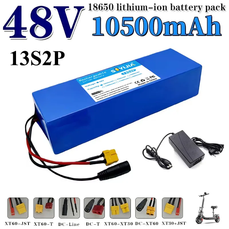 Batterie 48V 10500mAh 18650 13S2P, Pour Véhicule Électrique, Moto Électrique, Batterie De Bricolage Avec BMS