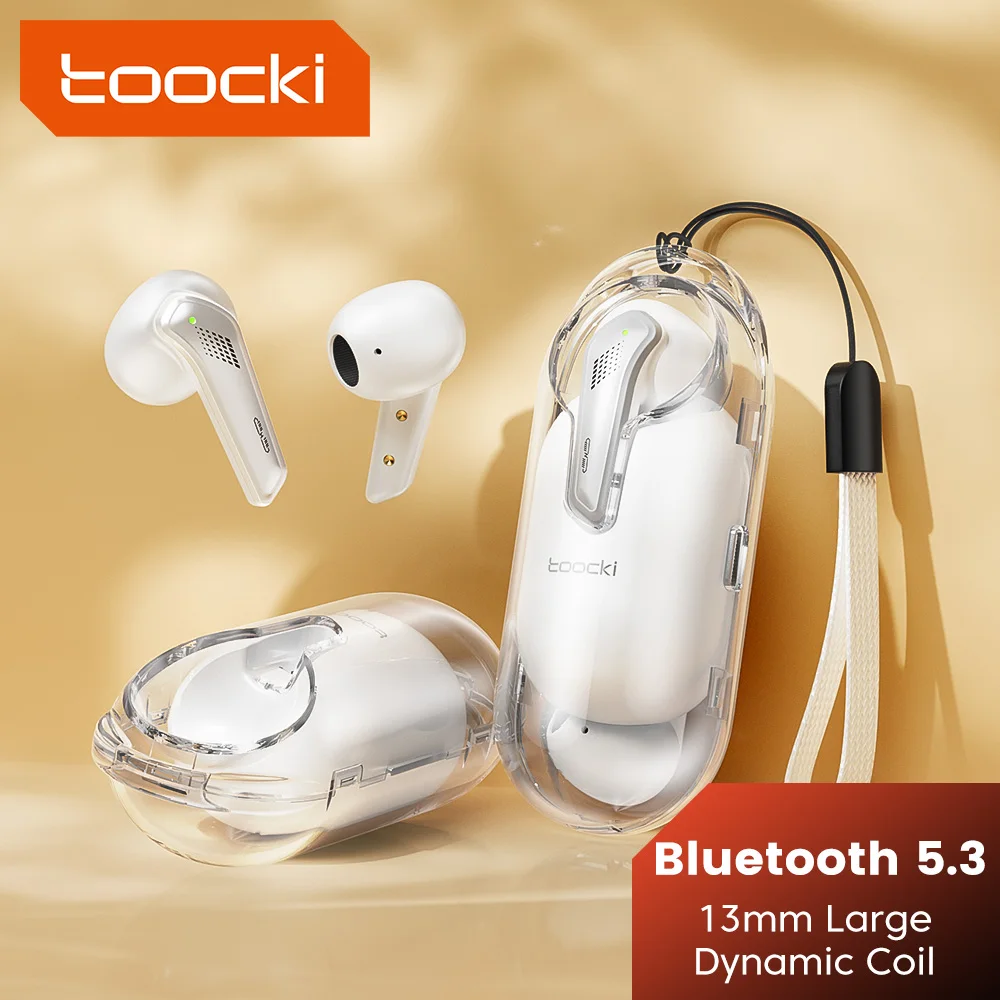 Toocki-auriculares inalámbricos TWS, cascos con Bluetooth 5,3, 28dB, Control táctil, semiintrauditivos, baja latencia