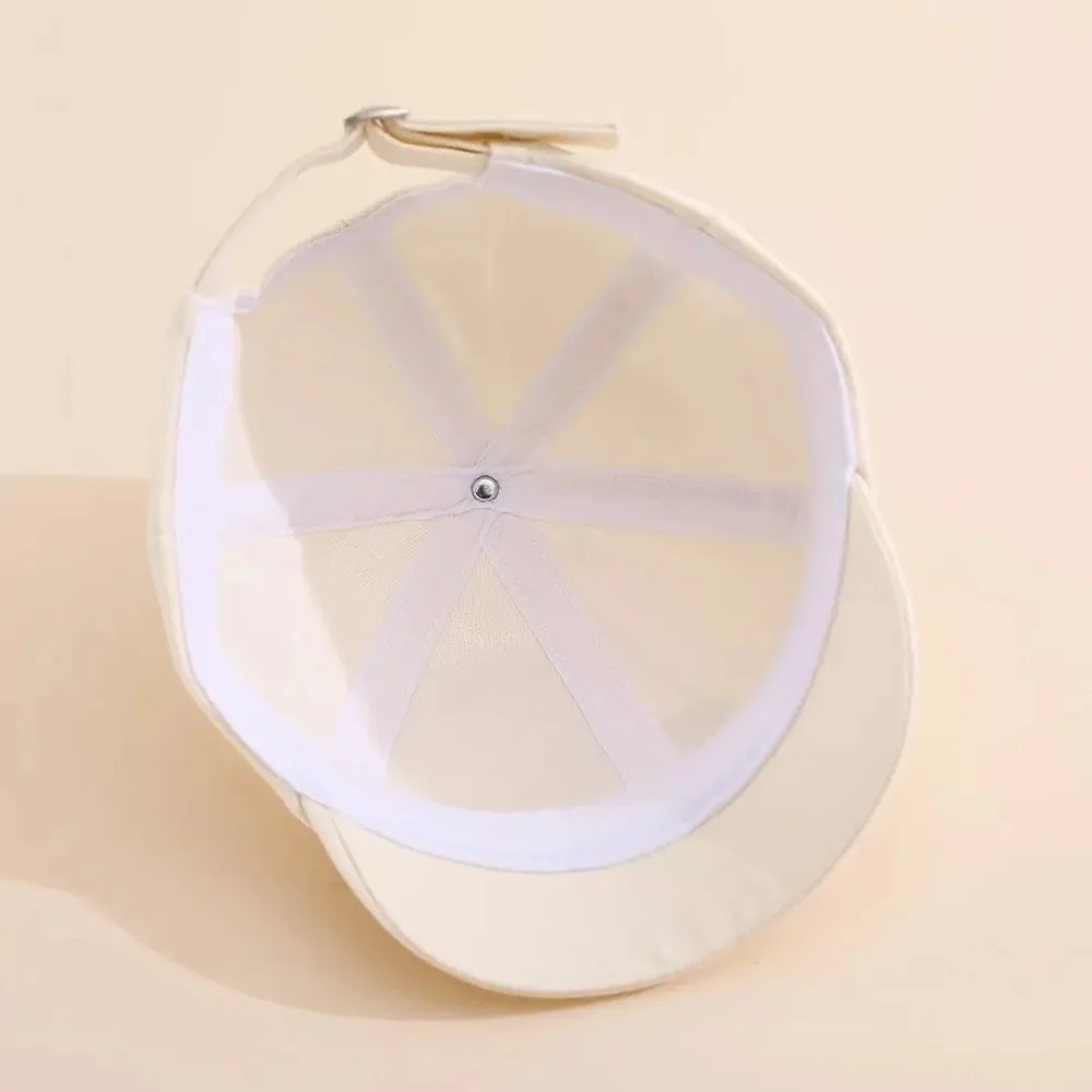 Fashion Short Brim Baseball Cap Solid Color Sunscreen Letter Label Cap Embroidery Letter Peaked Cap Summer