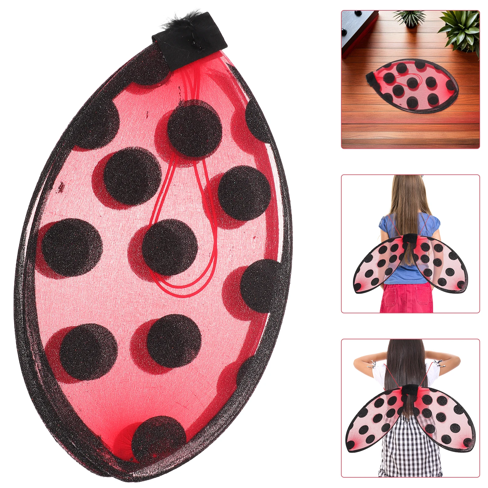 Accessorio per costume pieghevole per bambini con ala di coccinella per feste in maschera di Halloween, abiti per ali cosplay per ragazze