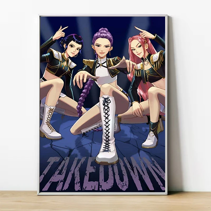 

K-KPop D-Demon Hunters Movie Poster Modern Wall Pictures for Living Room Decor Man Interior Posters Coffee House Bar Art Mural