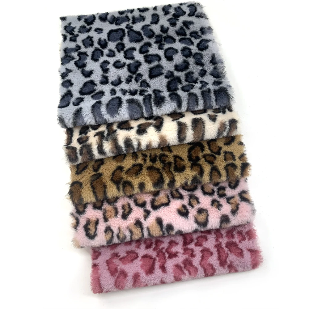 2024  Cheap Price 160x50cm Leopard Artificial Fur Fabric For Handmade Craft Clothing Bag Hair Accessories DIY  Faux Rabbit Fur